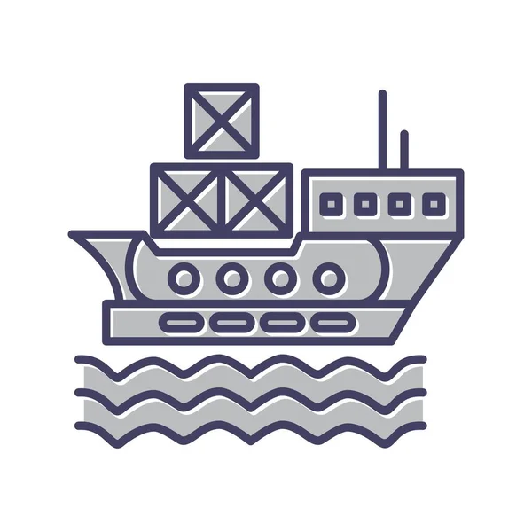 Unieke Levering Scheepvaart Vector Line Icon — Stockvector