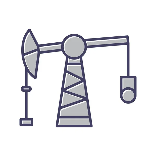 Унікальна Лінія Pumpjack Line Vector Icon — стоковий вектор