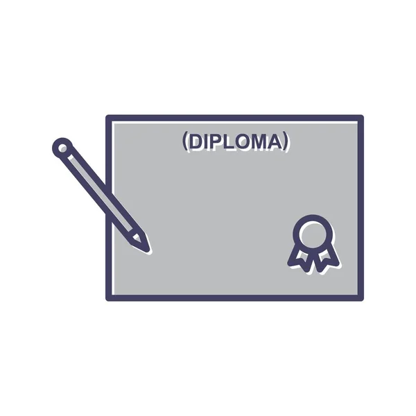 Diploma Único Línea Vector Icono — Vector de stock