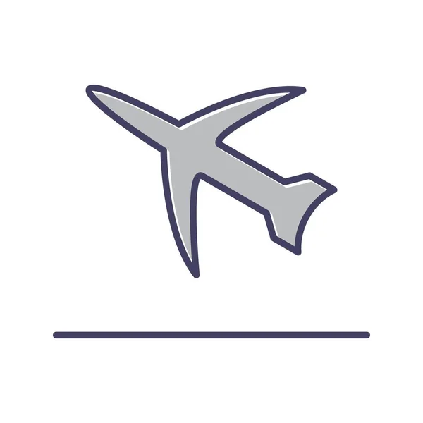 Unik Flight Takeoff Line Vektor Ikon — Stock vektor