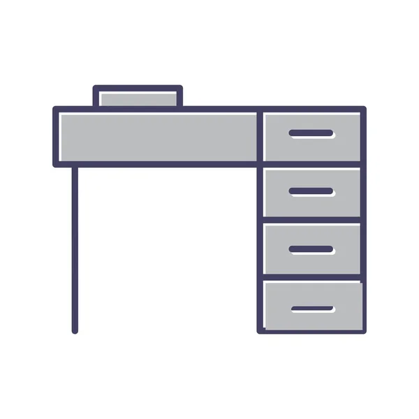 Einzigartiges Desk Line Vector Icon — Stockvektor