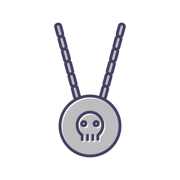 Einzigartige Piraten Halskette Linie Vector Icon — Stockvektor