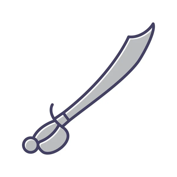 Unique Pirate Sword Line Vector Icon — Stock Vector