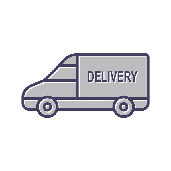 Unique Delivery Car Vector Line Icon — Stock Vector