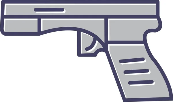 Icono Vector Línea Pistola Única — Vector de stock