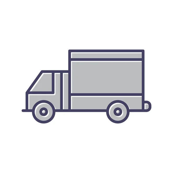 Icône Unique Ligne Vecteur Camion Lourd — Image vectorielle