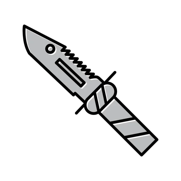 Icono Línea Vectores Cuchillo Único — Vector de stock