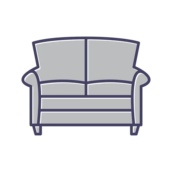 Unique Double Sofa Line Vector Icon — Stock Vector