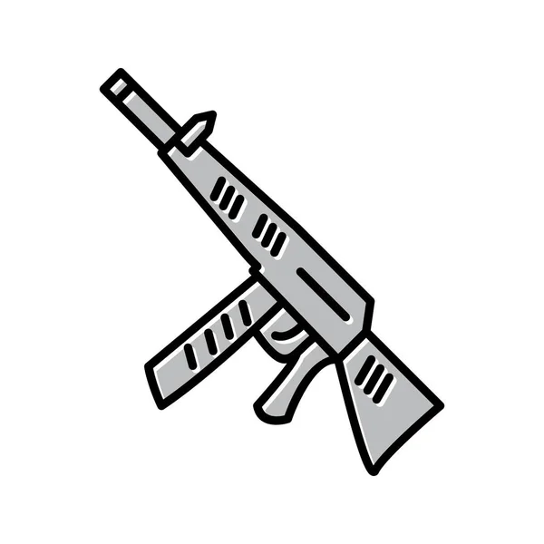 Único Pistola Vector Línea Icono — Vector de stock