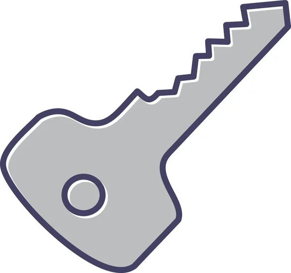 Unique Key Line Vector Icon — Stock Vector