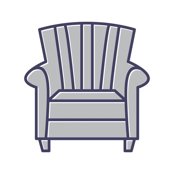 Unique Single Sofa Line Vector Icon — Stock Vector