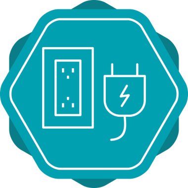 Eşsiz Eklenti ve Soket Vektör Satır Simgesi