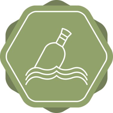 Su Hattı Vektör Simgesinde Benzersiz Şişe