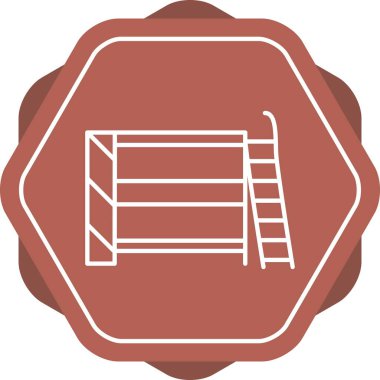 Eşsiz Bunk Yatak Satır Vektörü Simgesi