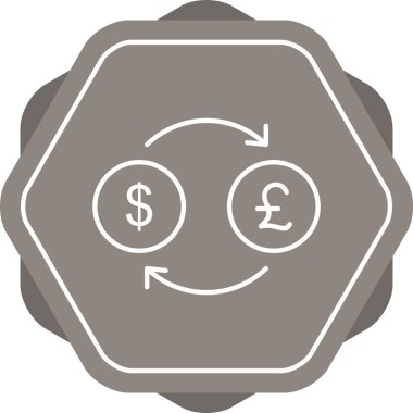 Pound Line Vektör Simgesine Eşsiz Dolar