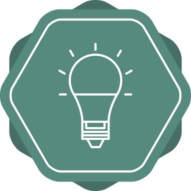 Eşsiz Elektrik Ampul Vektör Hattı Simgesi