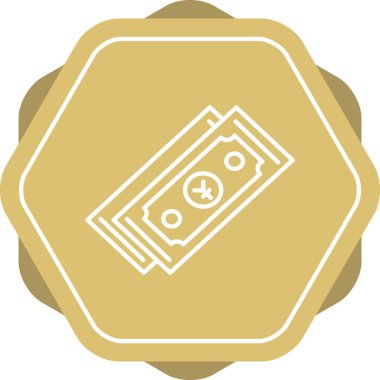 Eşsiz Yen Para Birimi Satır Vektörü Simgesi