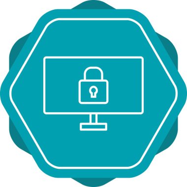 Korunan sistem çizgi vektör simgesi