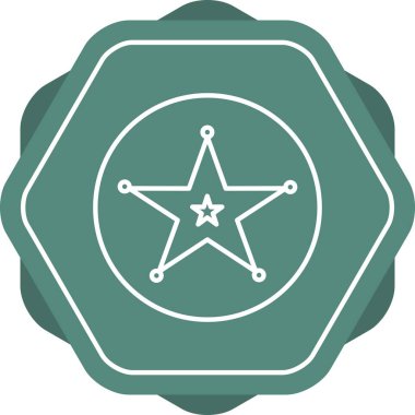 Eşsiz Şerif Rozet Hattı Vektör Simgesi