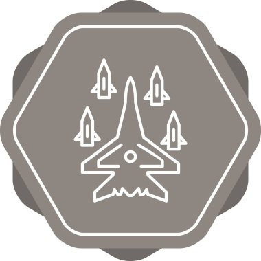 Eşsiz Uçak Bırakma Füze Vektör Hattı Simgesi