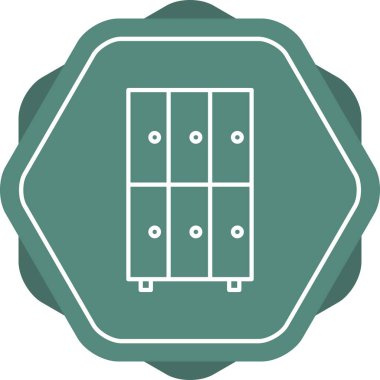 Eşsiz Dolaplar Satır Vektör Simgesi