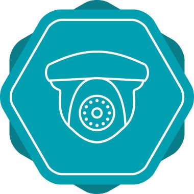 Güvenlik kamerasının satır vektör simgesi