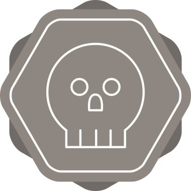 Eşsiz Korsan Kafatası Satır Vektörü Simgesi