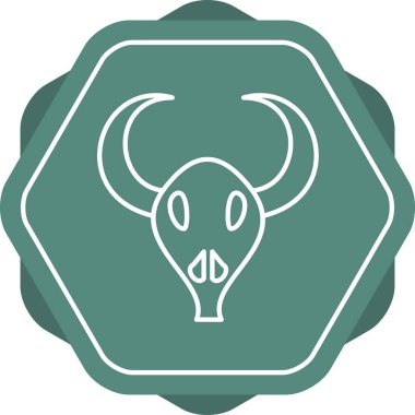 Eşsiz Boğa Boynuzu Çizgi Vektörü Simgesi