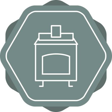 Eşsiz Kömür Fırını Satır Vektörü Simgesi