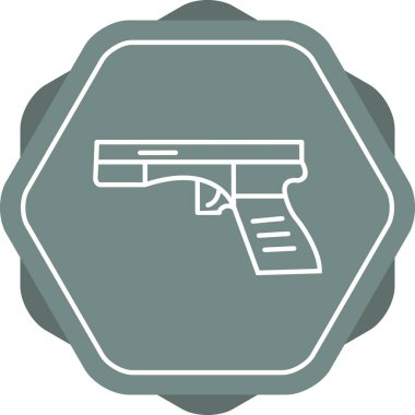 Eşsiz Silah Çizgisi Vektör Simgesi