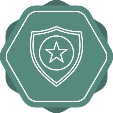 Polis rozet çizgisi vektör simgesi