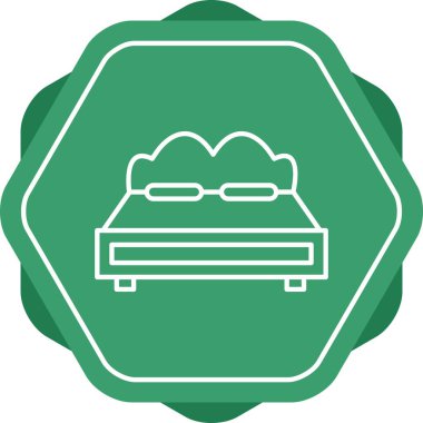 Eşsiz Çift Yatak Satır Vektörü Simgesi