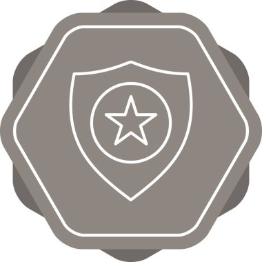 Polis rozet çizgisi vektör simgesi