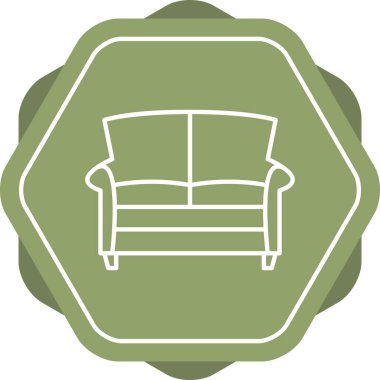 Eşsiz Çift Kanepe Satır Vektörü Simgesi