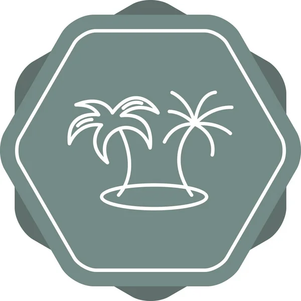 Icono Vector Línea Isla Única — Archivo Imágenes Vectoriales