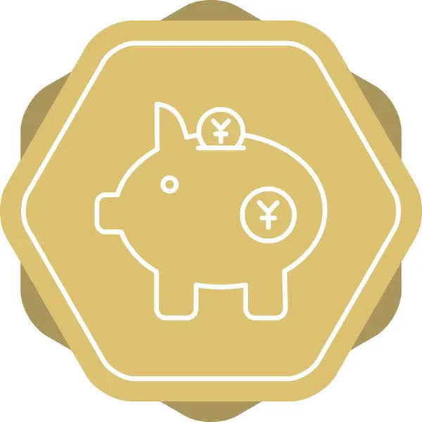 Único Piggy Bank Line Vector Icono — Vector de stock