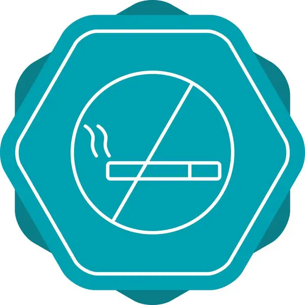Icône Vectorielle Unique Ligne Signe Interdiction Fumer — Image vectorielle