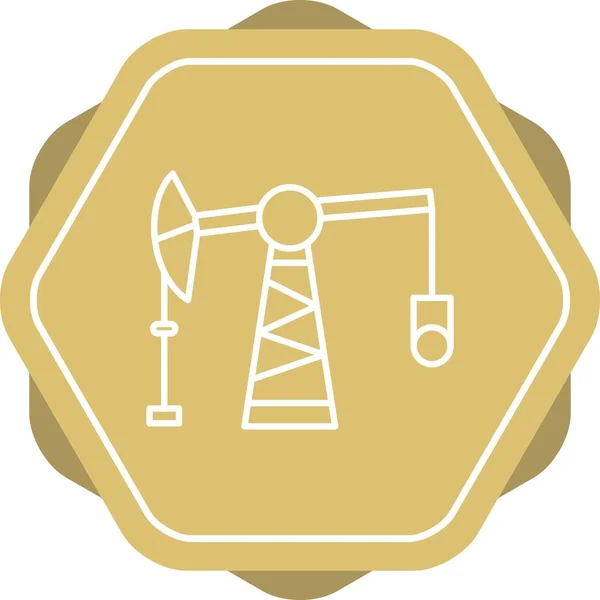 Унікальна Лінія Pumpjack Line Vector Icon — стоковий вектор