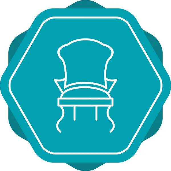 Ícone Vetor Linha Cadeira Confortável Exclusivo — Vetor de Stock