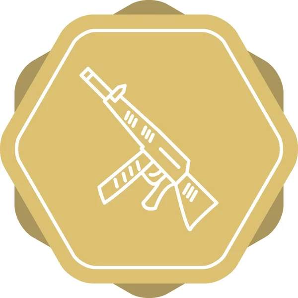 Einzigartiges Gun Vector Line Icon — Stockvektor