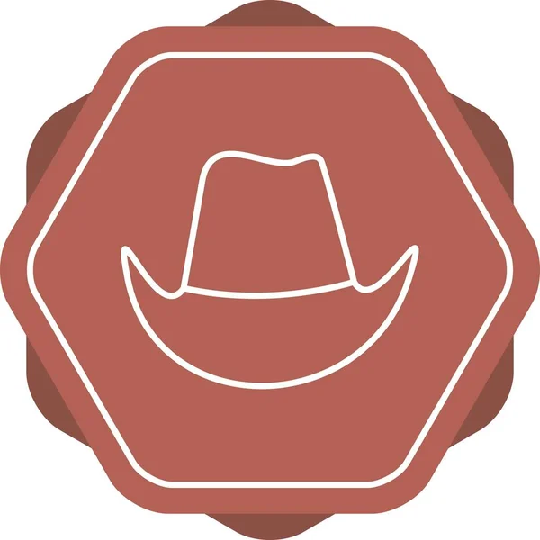 Icône Vectorielle Unique Ligne Chapeau Cowboy — Image vectorielle