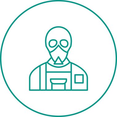 Benzersiz Gaz Maskesi Satır Vektörü Simgesi