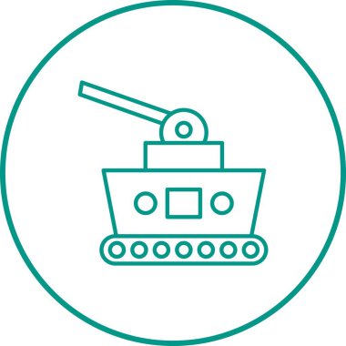 Benzersiz Tank Vektör Satırı Simgesi