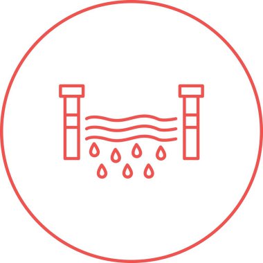 Eşsiz Su Barajı Vektör Hattı Simgesi