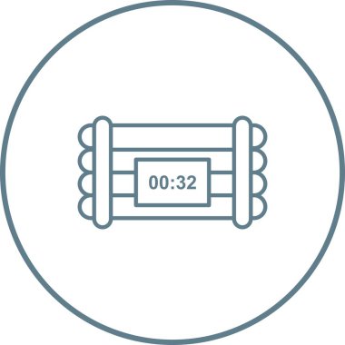 Eşsiz Zaman Bombası Vektör Satır Simgesi