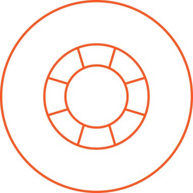 Benzersiz Hayat Kurtarma Tüpü Satır Vektörü Simgesi