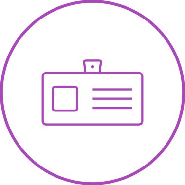 kimlik kartı çizgisi vektör simgesi