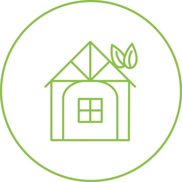 Unique Eco Friendly House Vector Line Icon — Stock Vector