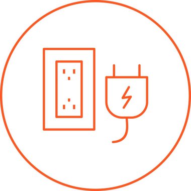 Eşsiz Eklenti ve Soket Vektör Satır Simgesi