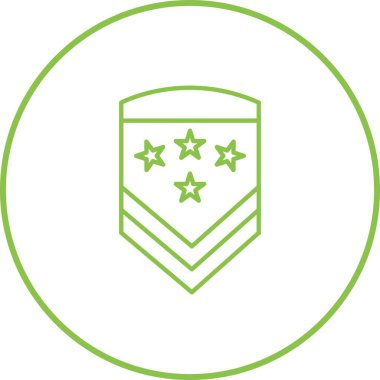 Eşsiz Askeri Rozet Vektör Hattı Simgesi